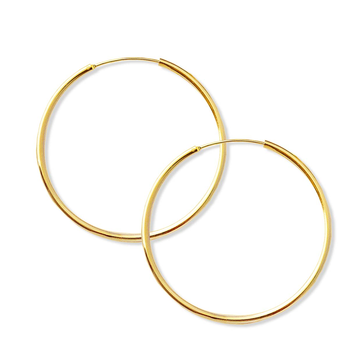 Aros De Plata 925 Con Baño De Oro Argollas 50mm 2