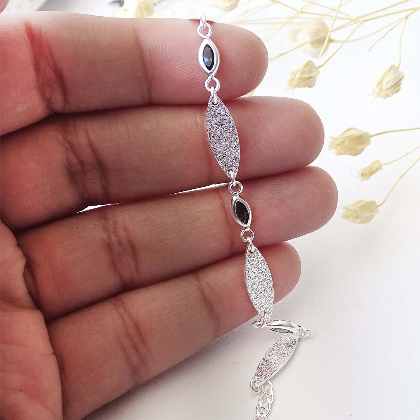 Pulsera De Plata Ley 925 Y Cristales Ana 2