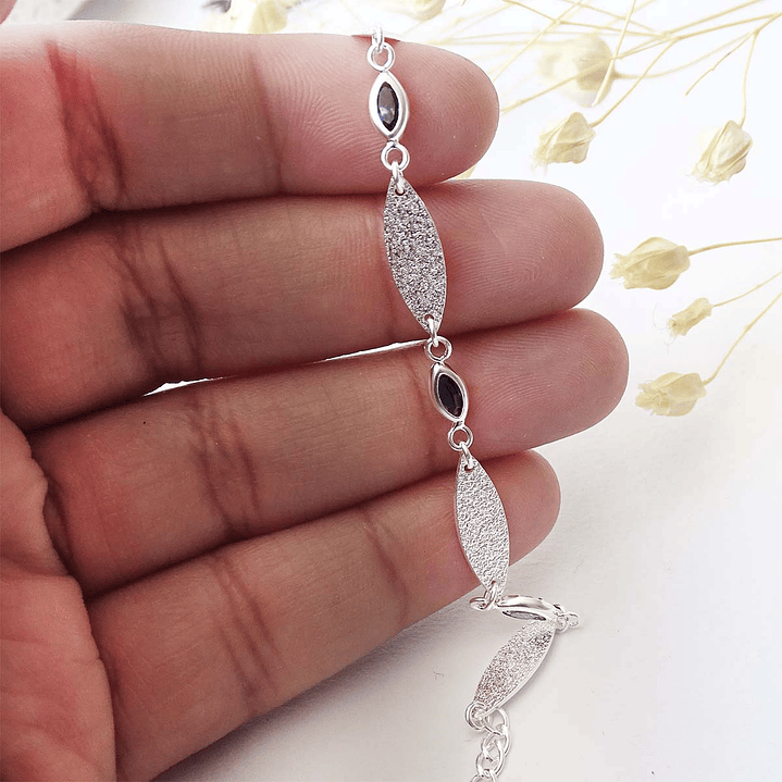 Pulsera De Plata Ley 925 Y Cristales Ana 2