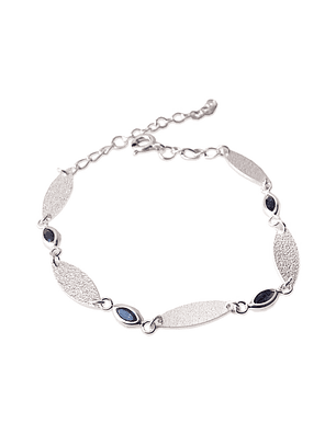 Pulsera De Plata Ley 925 Y Cristales Ana