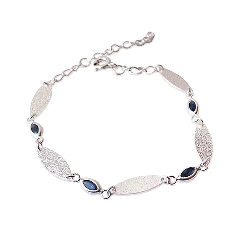 Pulsera De Plata Ley 925 Y Cristales Ana