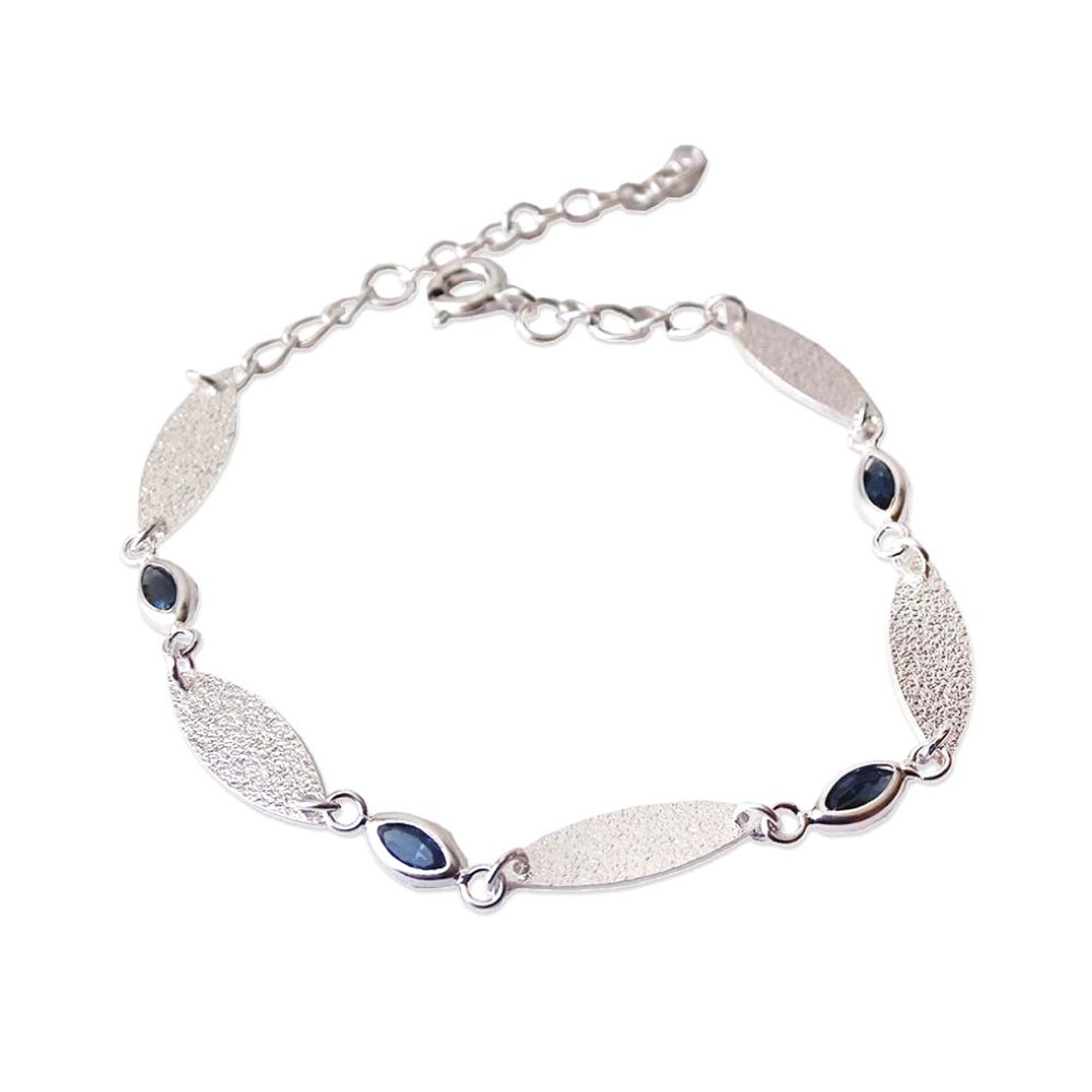 Pulsera De Plata Ley 925 Y Cristales Ana 1