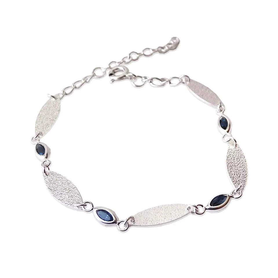 Pulsera De Plata Ley 925 Y Cristales Ana 1