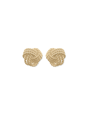 Aritos de Plata con Baño de Oro Nudo