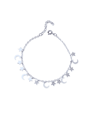 Pulseras De Plata 925 Luna y Estrellas