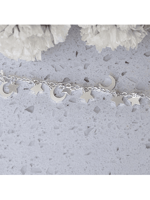 Pulseras De Plata 925 Luna y Estrellas