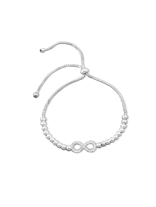 Pulsera De Plata 925 Ajustable Infinito