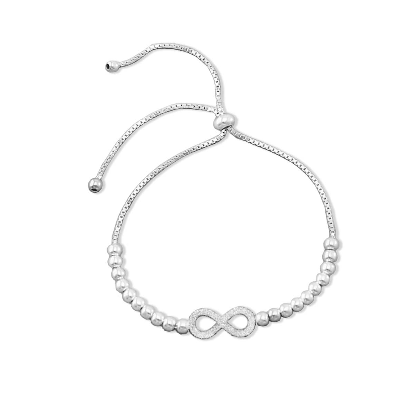 Pulsera De Plata 925 Ajustable Infinito 1