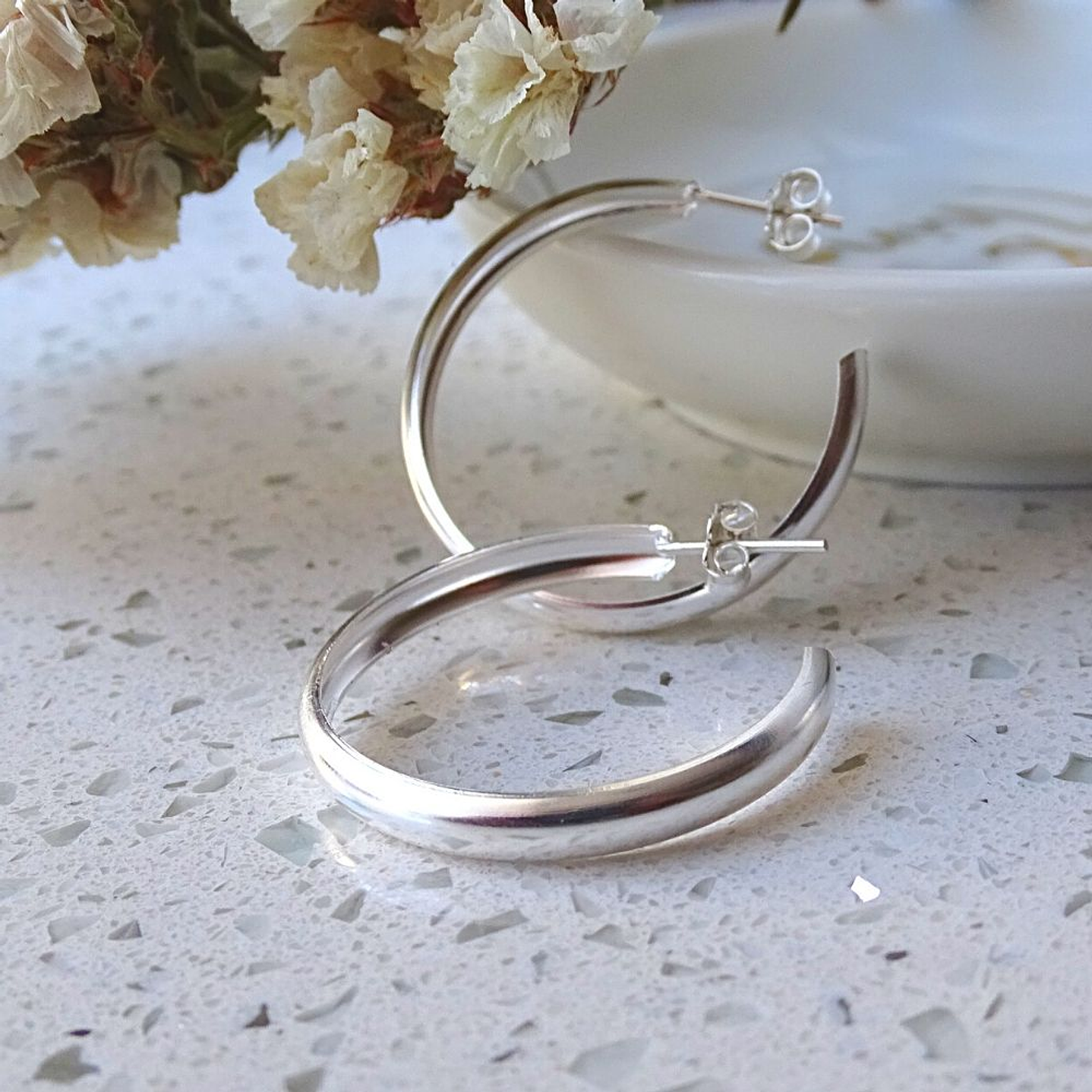 Aros De Plata 925 Argollas Lisa T 30mm   3