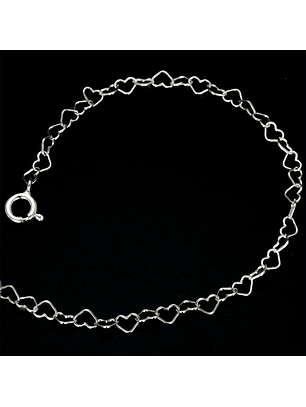 Cadena De Plata 925 Corazones