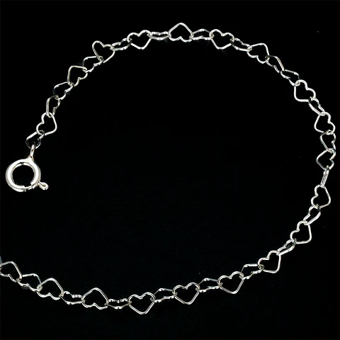 Cadena De Plata 925 Corazones