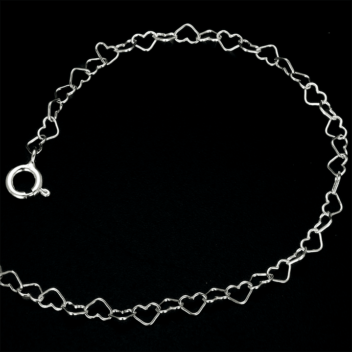 Cadena De Plata 925 Corazones 2
