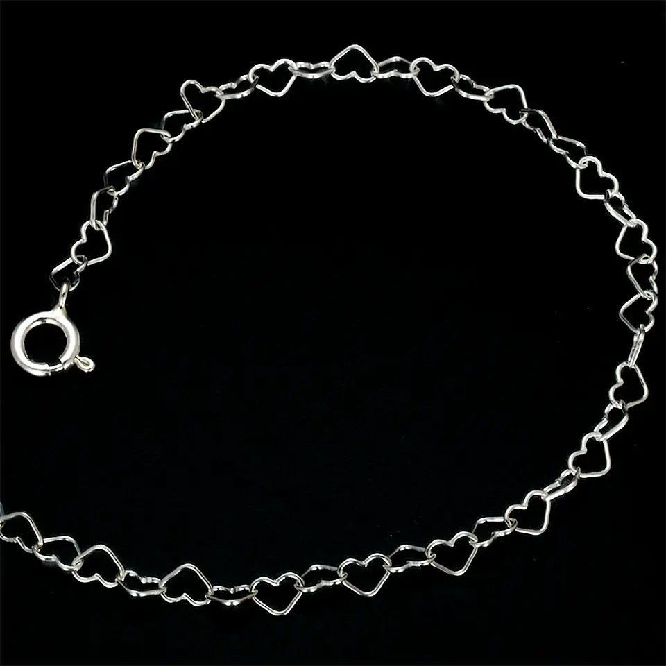 Cadena De Plata 925 Corazones 2