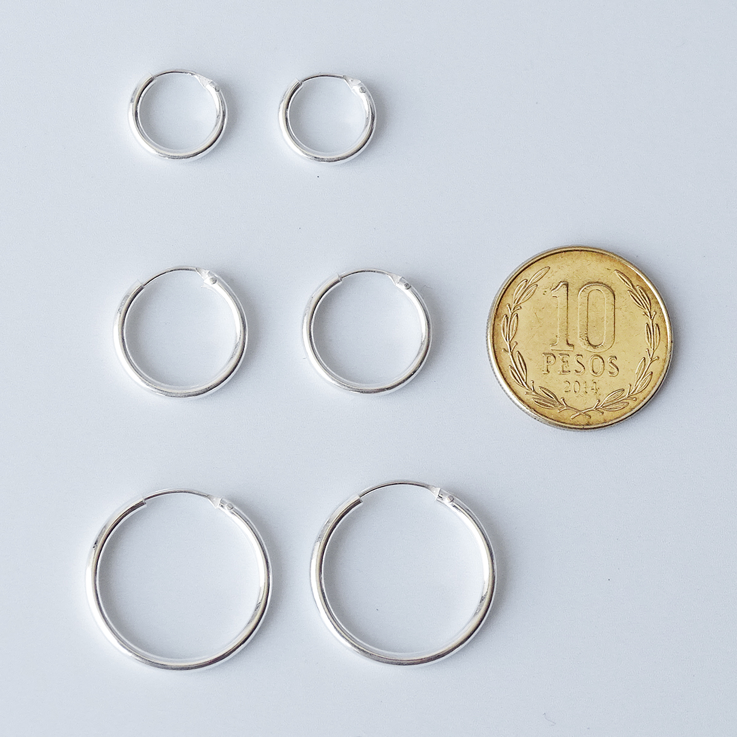 Aros De Plata 925  Set (3 Par) Argollas 10mm, 14mm Y 20mm Mabelita 2