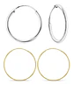 Aros De Plata 925  Set (2 Par) Argollas Plata 20mm Dorada Y Plateada  - Miniatura 1