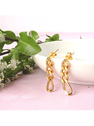 Aros De Plata Con Baño de Oro Figaro