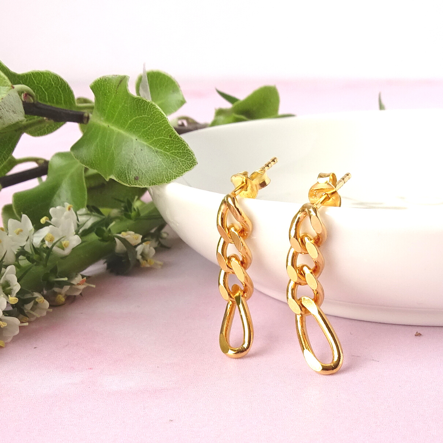 Aros De Plata Con Baño de Oro Figaro 2