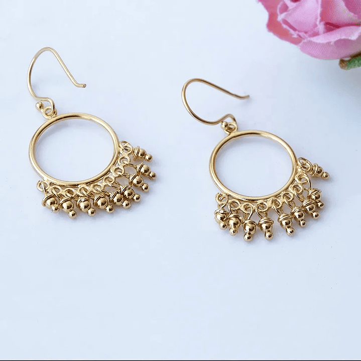 Aros De Plata Con Baño de Oro Chandelier 4