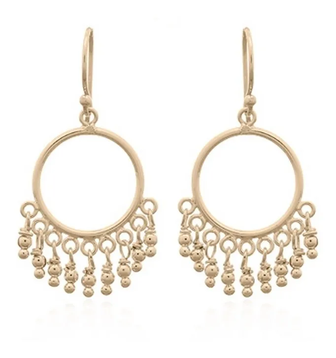 Aros De Plata Con Baño de Oro Chandelier