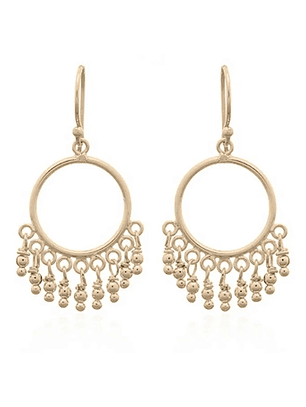 Aros De Plata Con Baño de Oro Chandelier