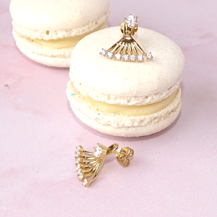 Aros De Plata Con Baño de Oro Compuesto Brillo 4