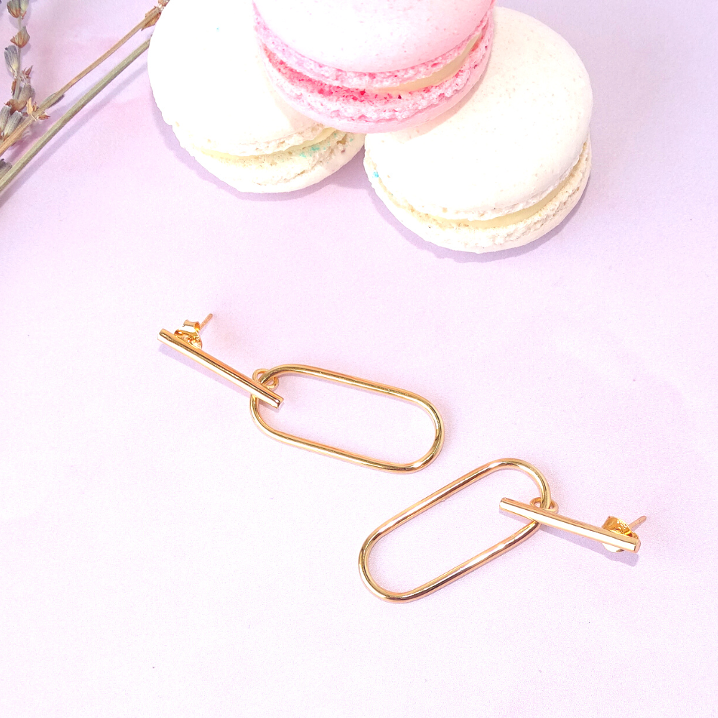 Aros De Plata Con Baño de Oro Clic 4