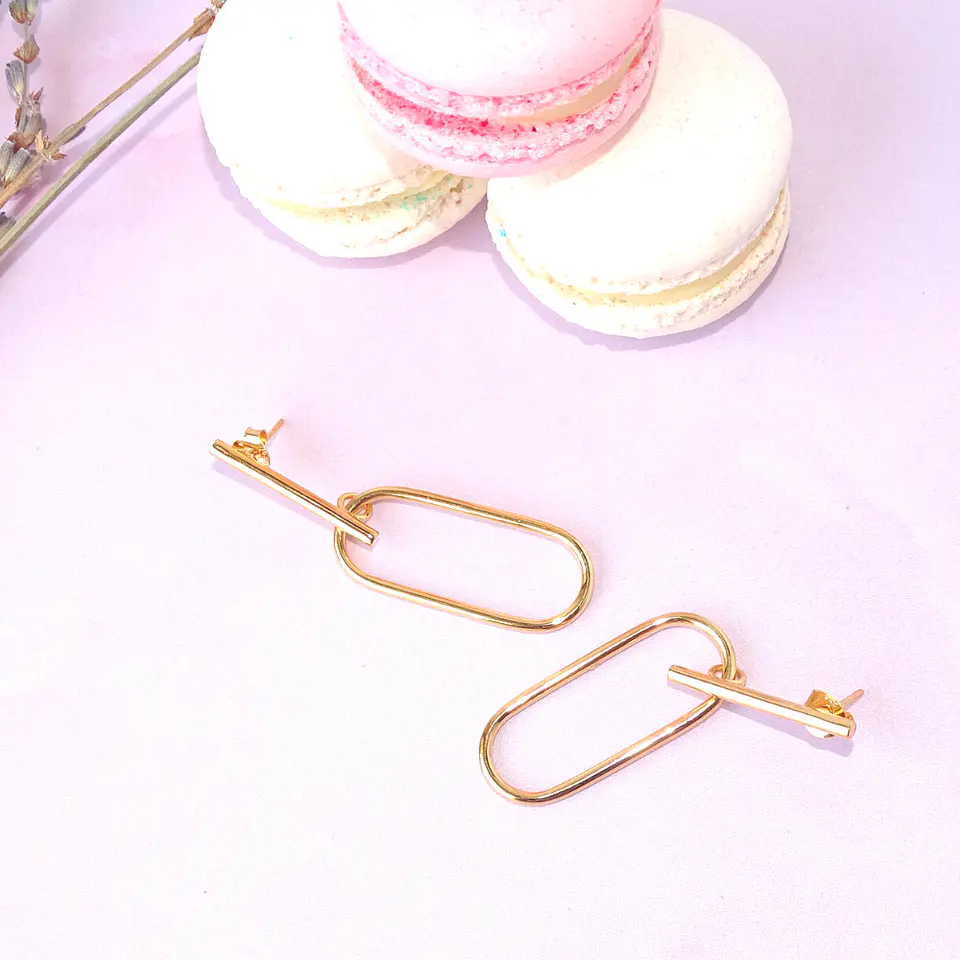 Aros De Plata Con Baño de Oro Clic 4