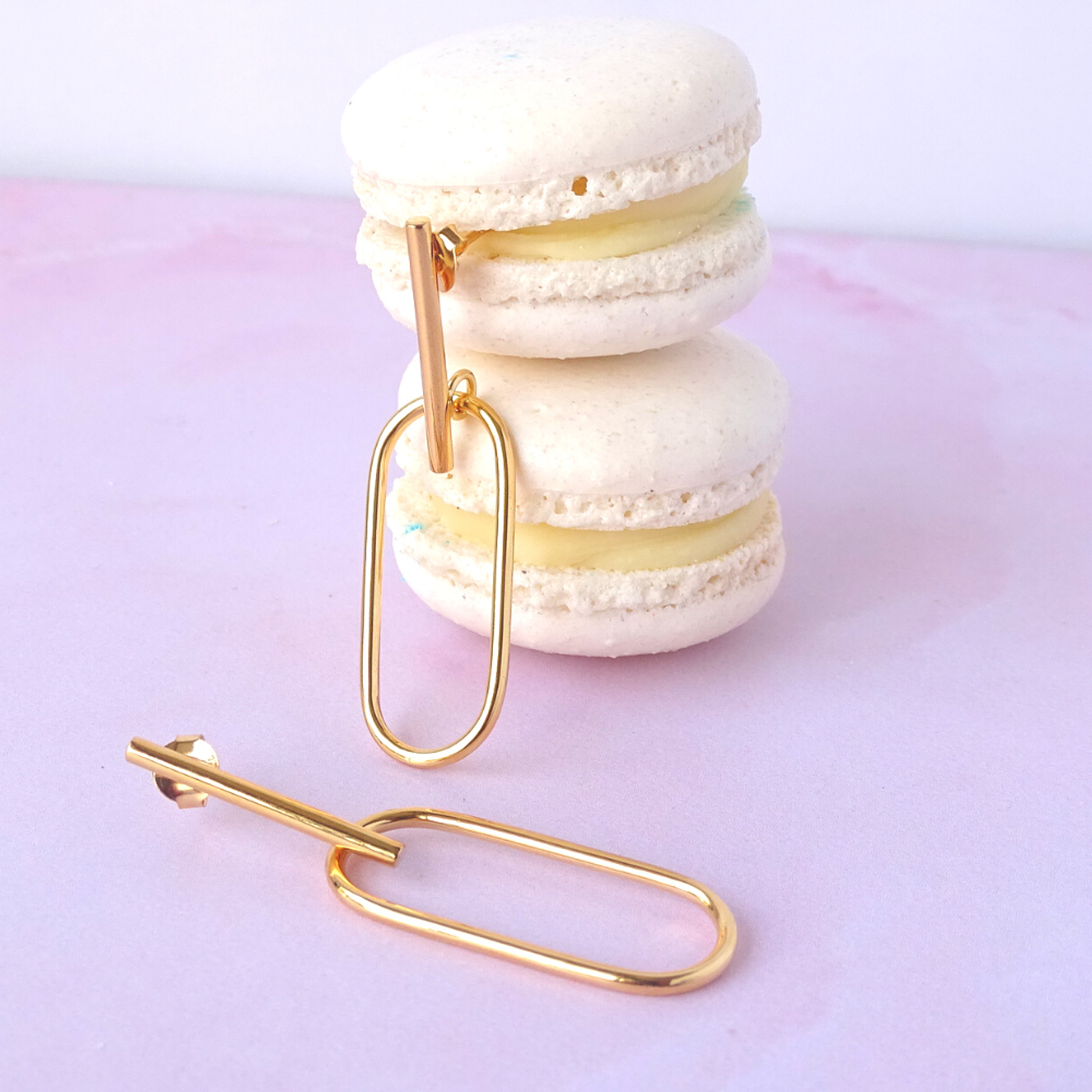 Aros De Plata Con Baño de Oro Clic 2