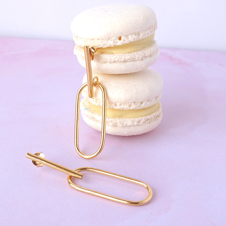 Aros De Plata Con Baño de Oro Clic 2