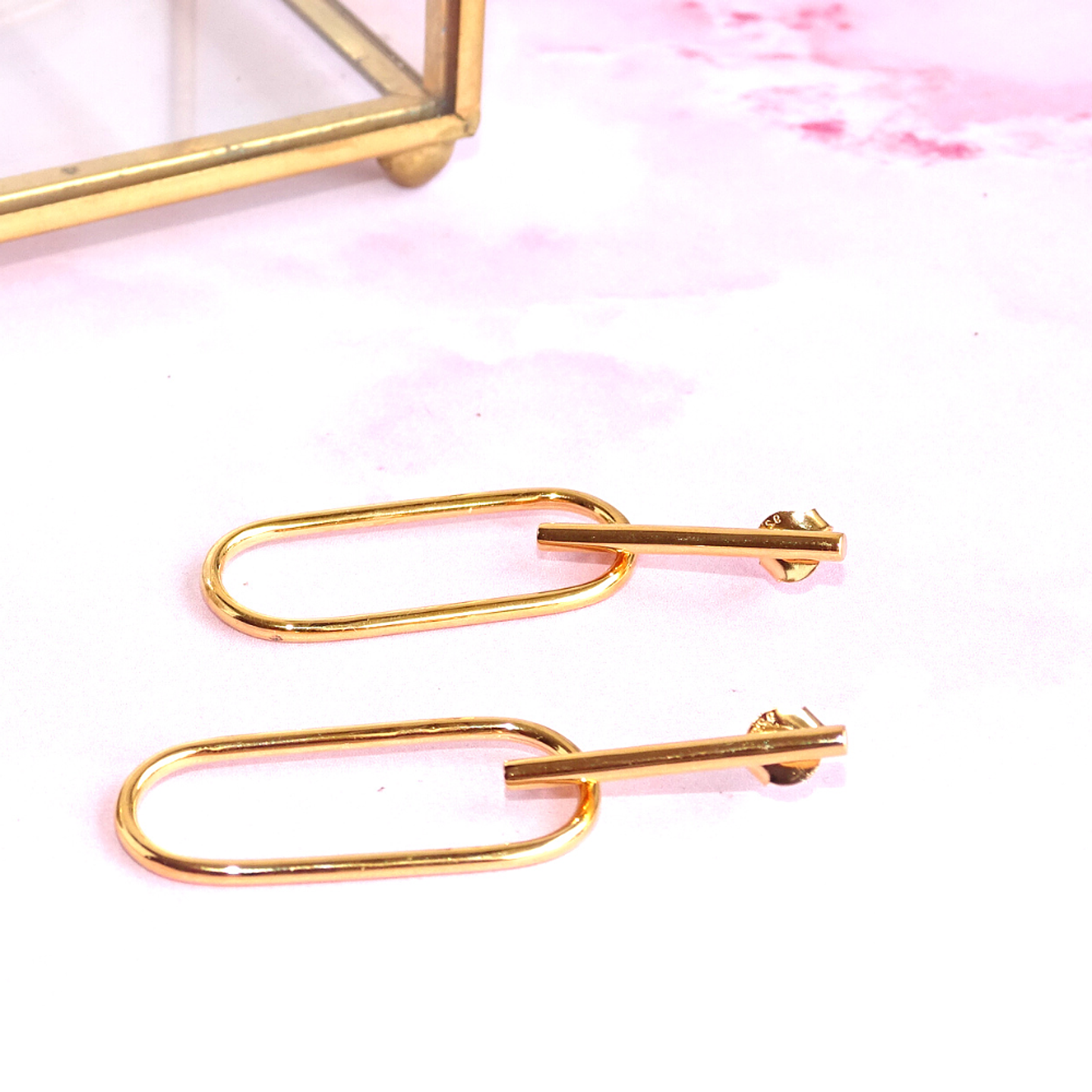 Aros De Plata Con Baño de Oro Clic 3