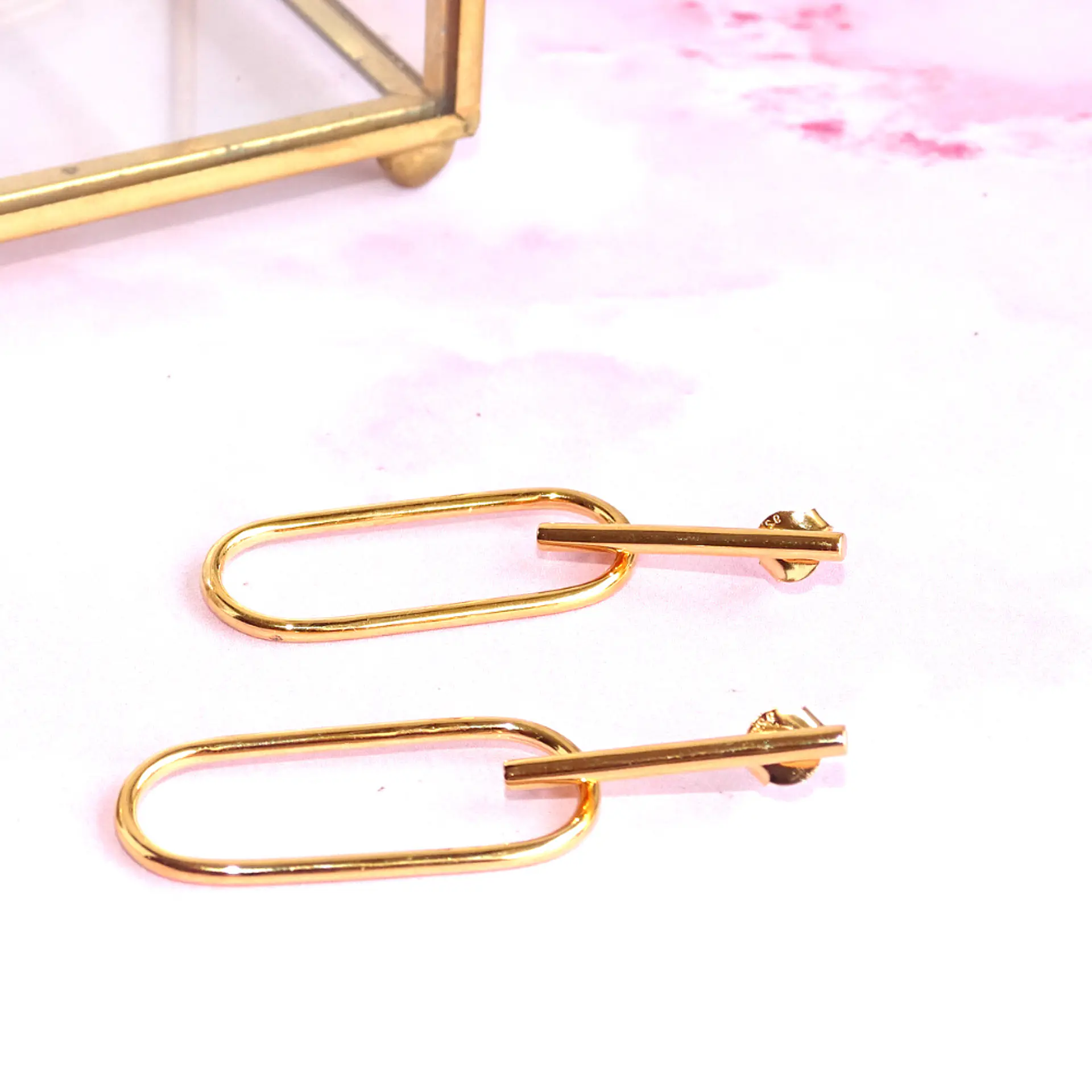 Aros De Plata Con Baño de Oro Clic 3