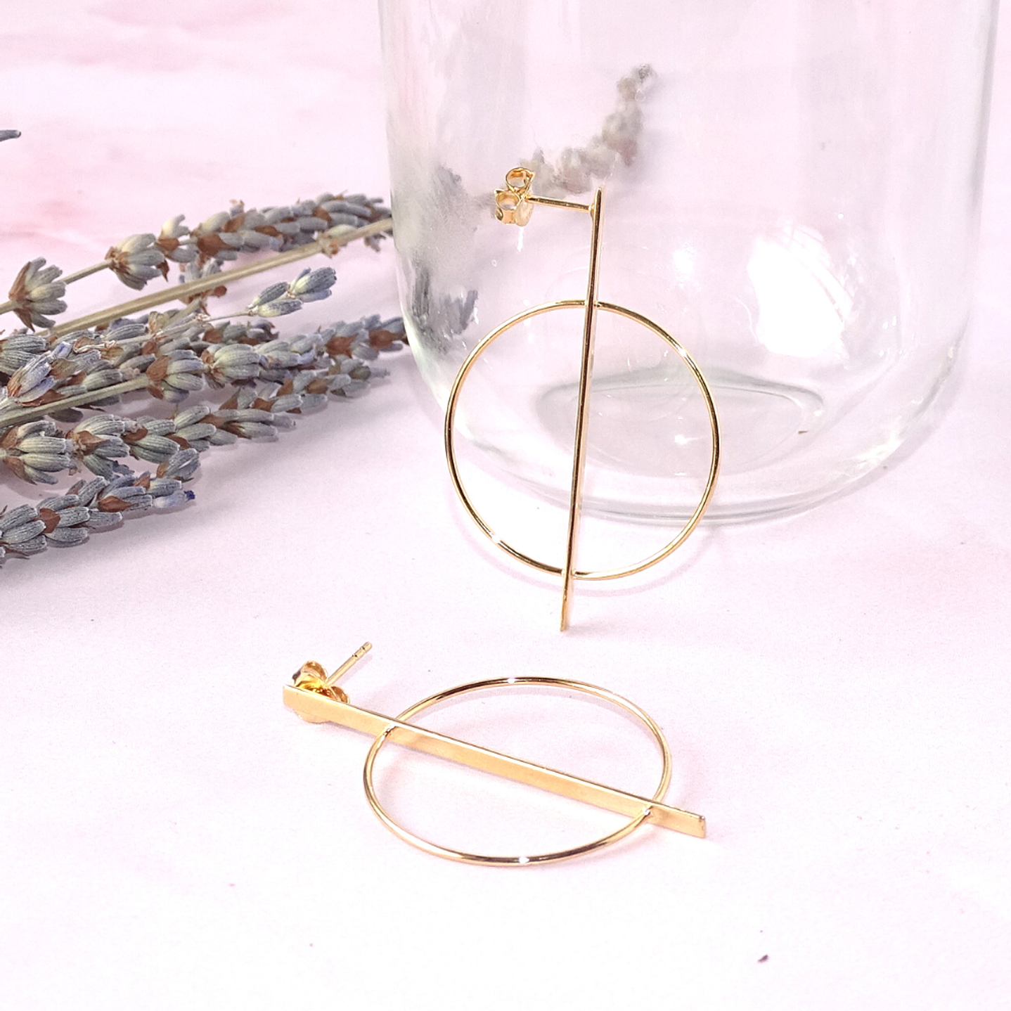 Aros De Plata Con Baño de Oro Circulo Áureo 2