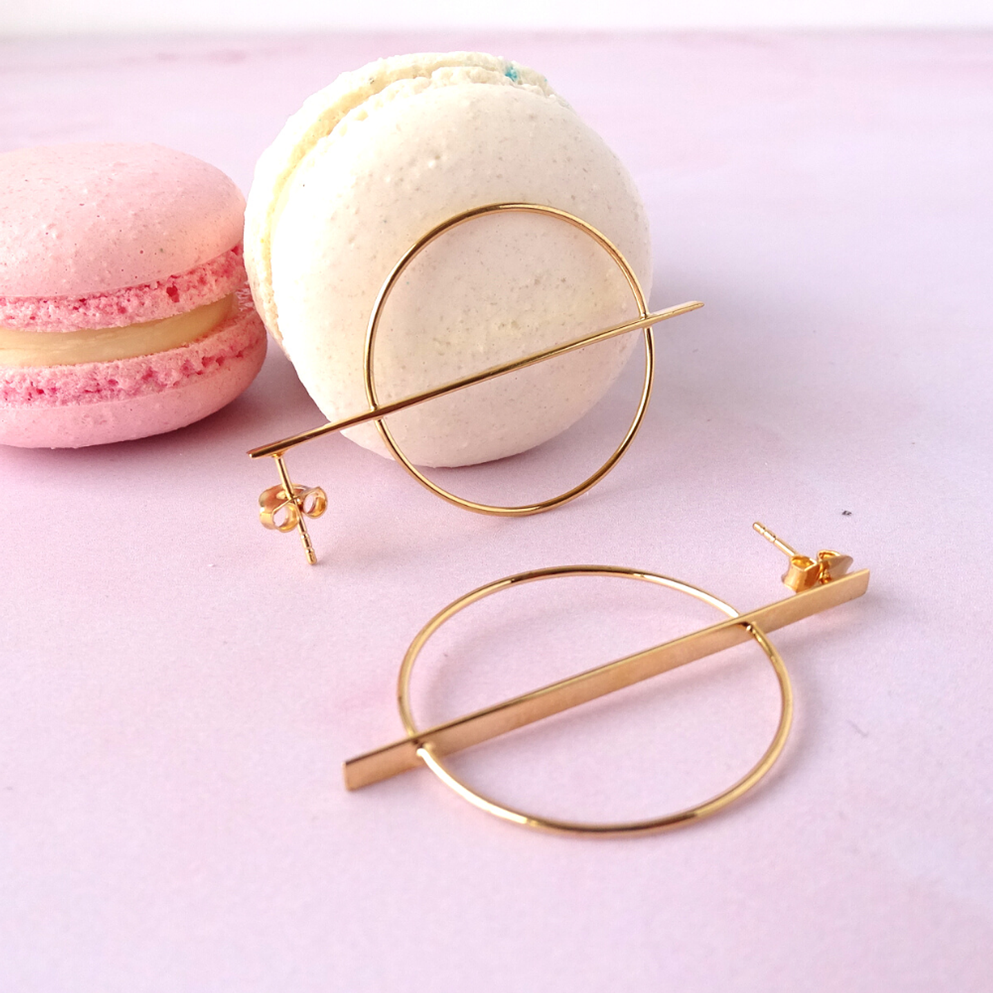 Aros De Plata Con Baño de Oro Circulo Áureo 3