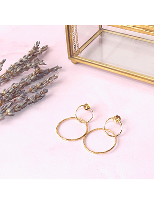 Aros De Plata Con Baño de Oro Aros Doble