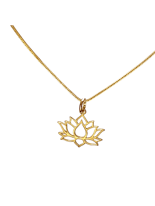 Collar De Plata Con Baño De Oro Flor de Loto