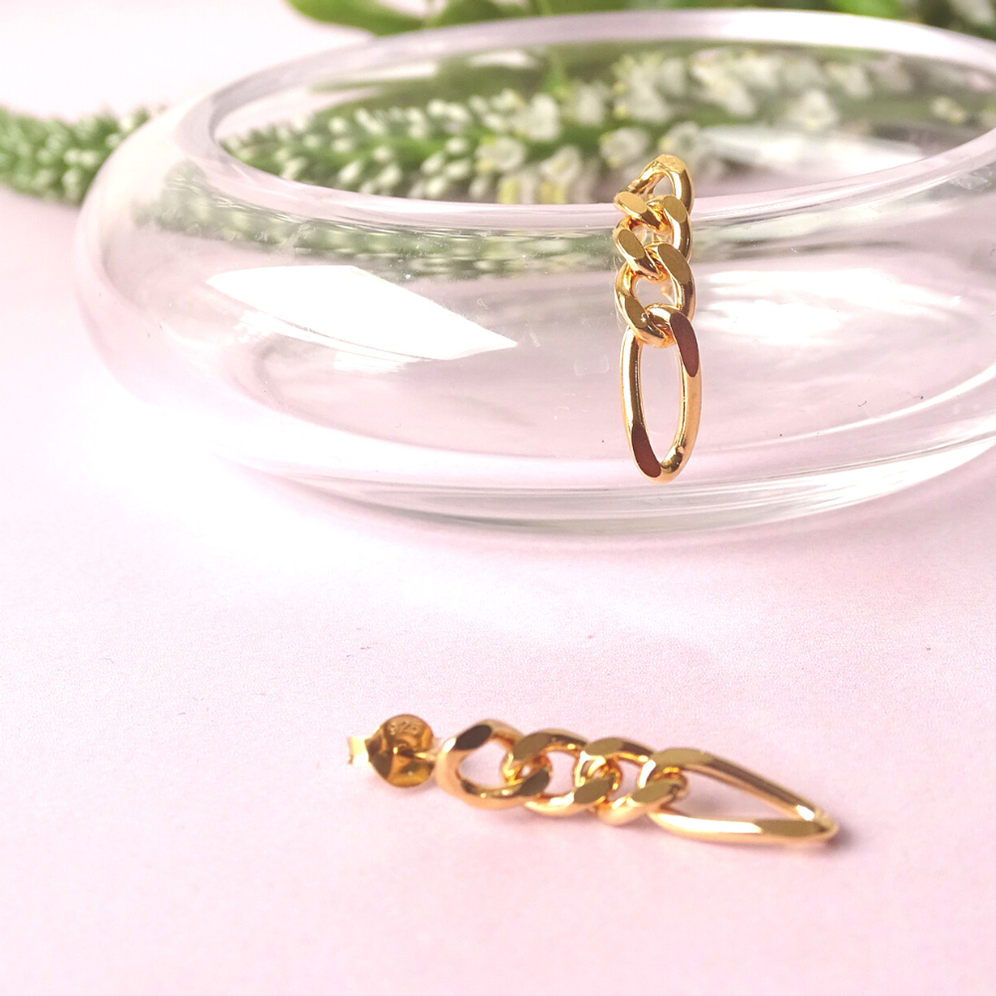 Aros De Plata Con Baño de Oro Figaro 4