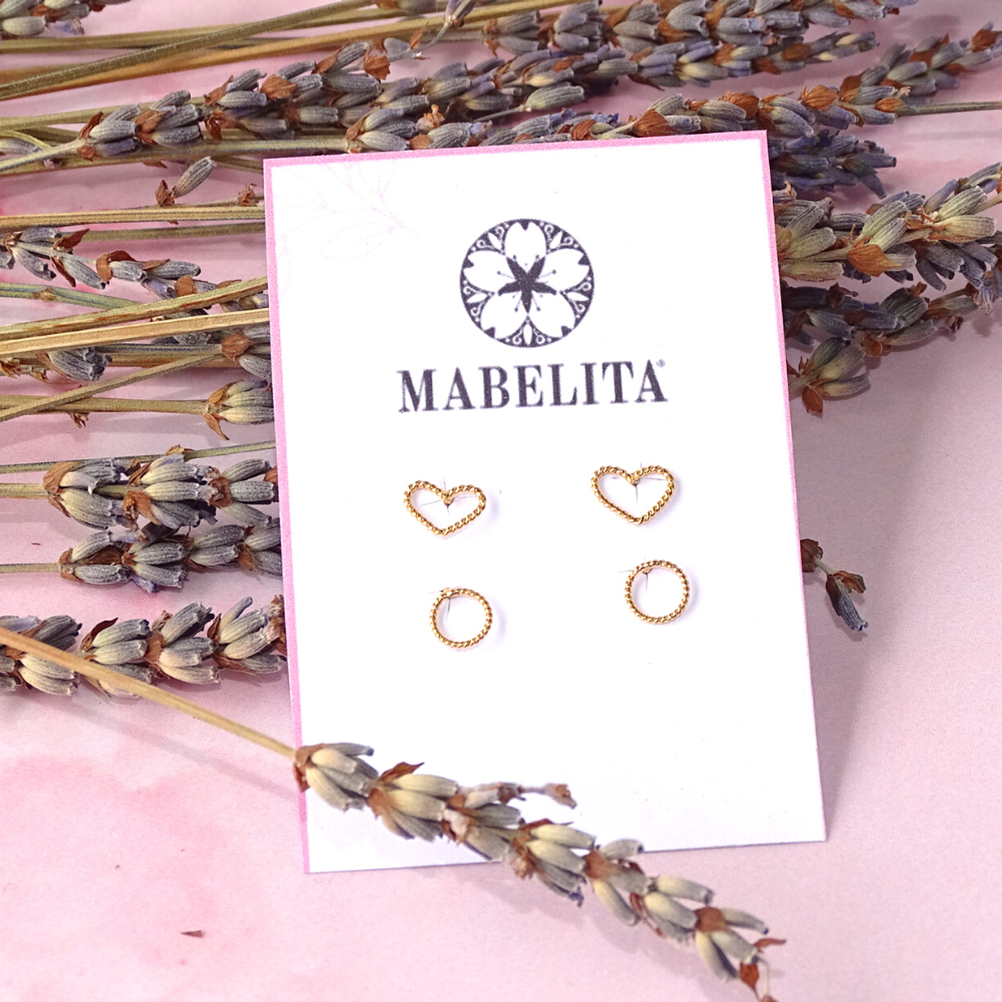 Set de Aritos De Plata Con Baño De Oro Enroscado 1