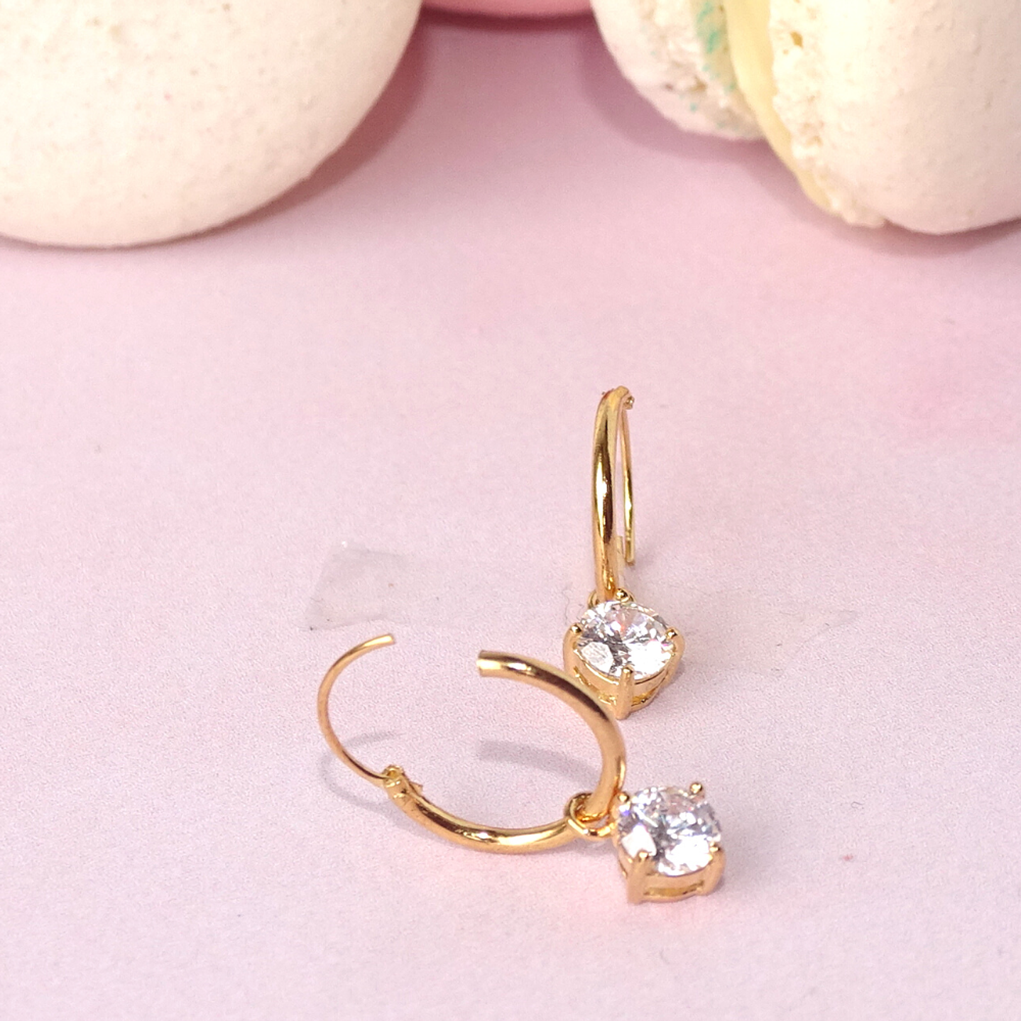 Aros De Plata Con Baño Argollas Punto de Luz 3