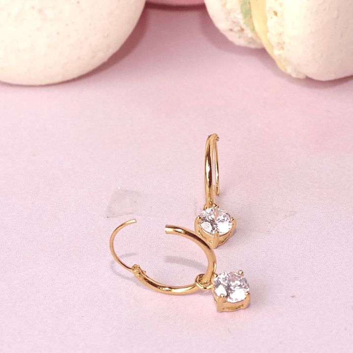 Aros De Plata Con Baño Argollas Punto de Luz 3