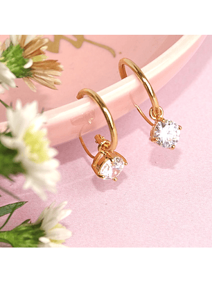 Aros De Plata Con Baño Argollas Punto de Luz