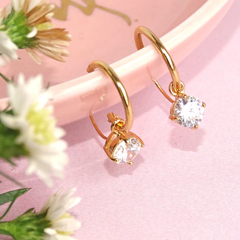 Aros De Plata Con Baño Argollas Punto de Luz