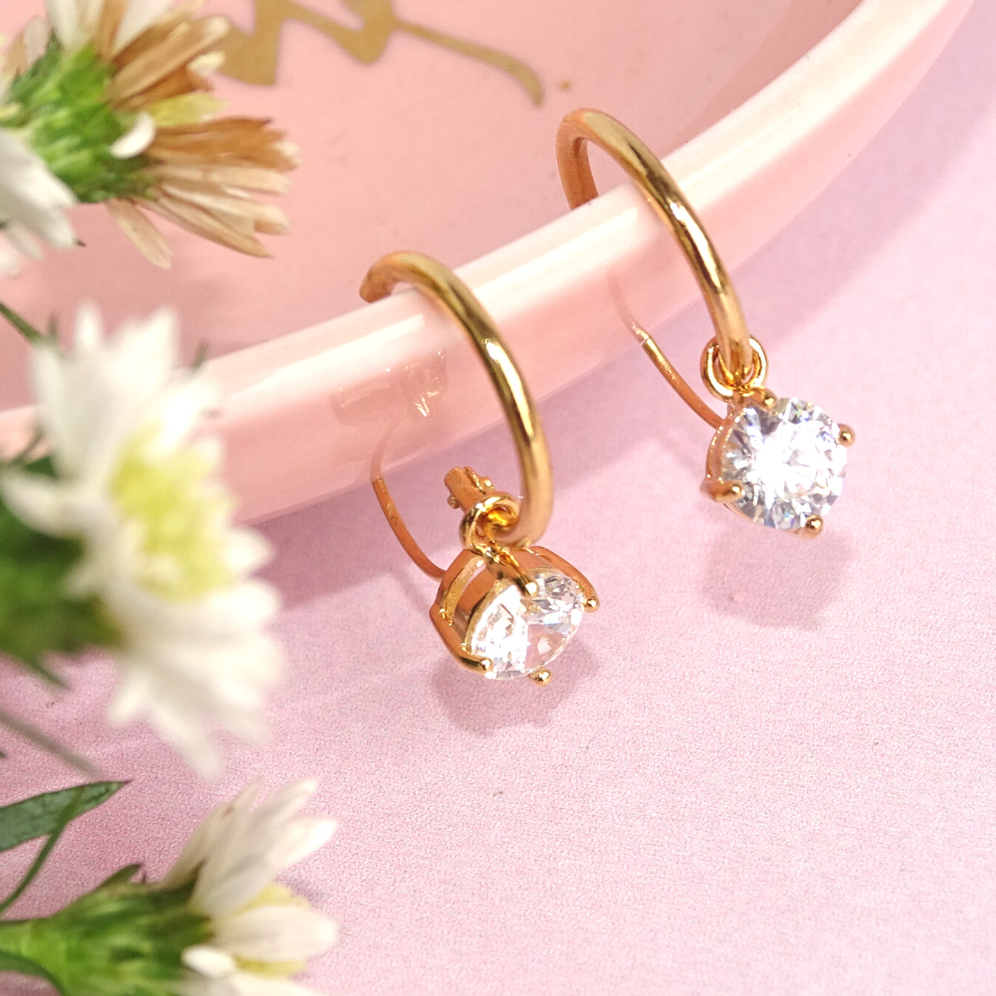 Aros De Plata Con Baño Argollas Punto de Luz 2