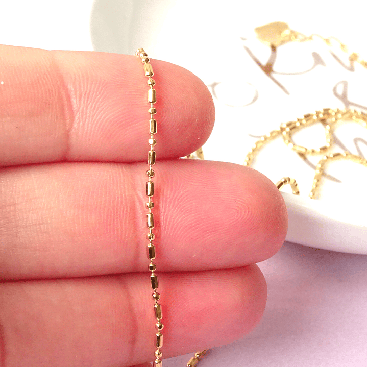 Collar De Plata Con Baño De Oro Punto y Coma 5