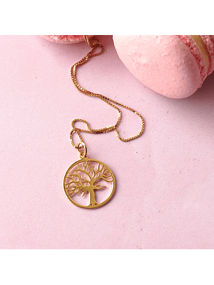 Collar De Plata Con Baño De Oro Árbol de la Vida