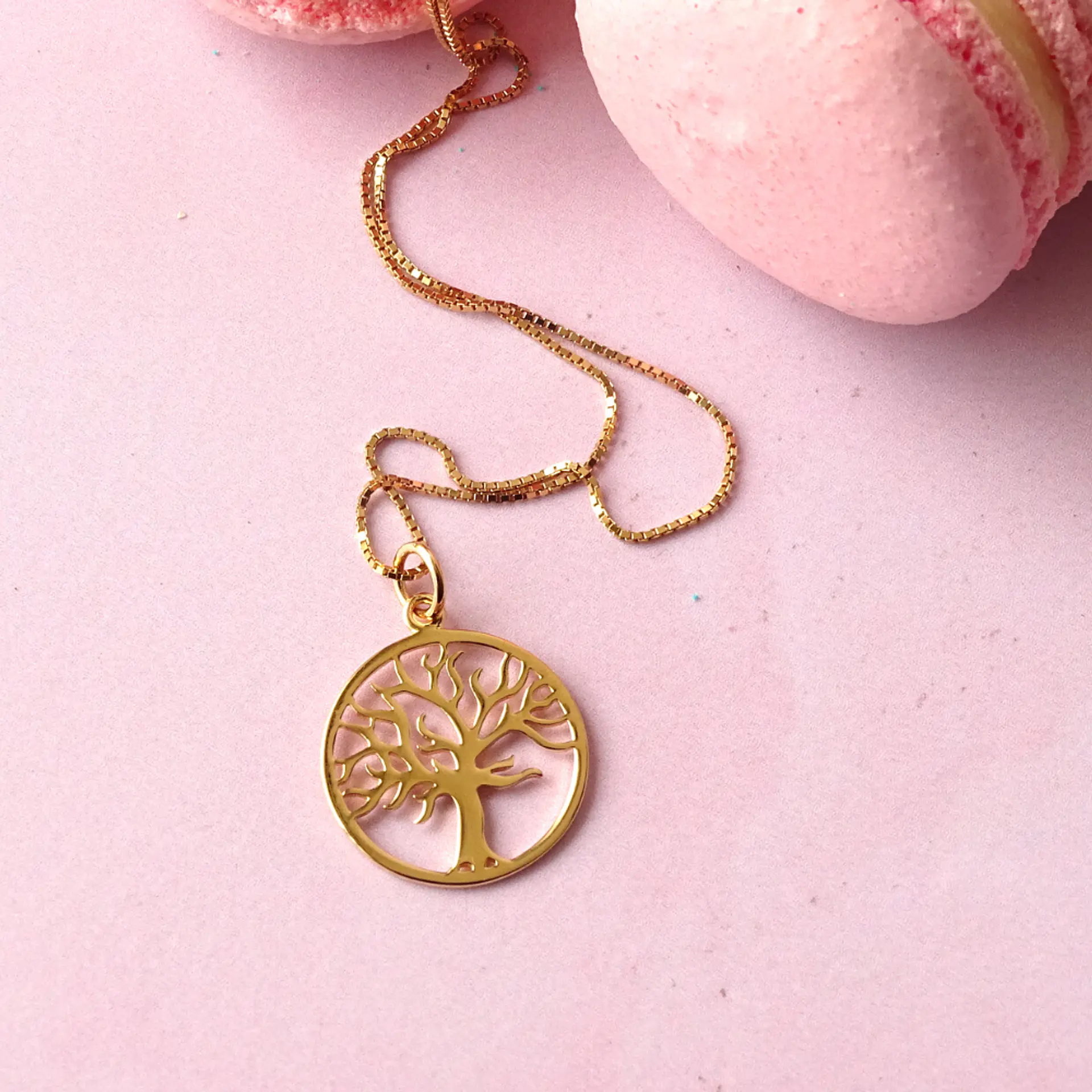 Collar De Plata Con Baño De Oro Árbol de la Vida 2