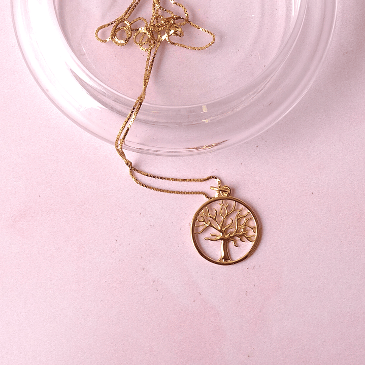 Collar De Plata Con Baño De Oro Árbol de la Vida 4