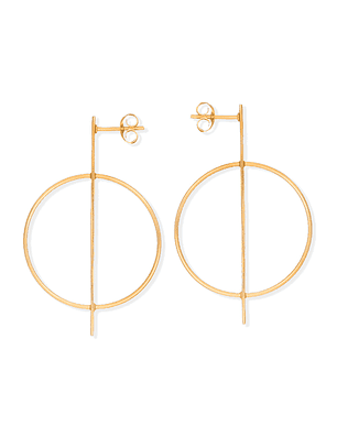 Aros De Plata Con Baño de Oro Circulo Áureo