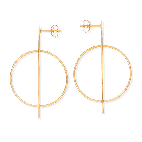 Aros De Plata Con Baño de Oro Circulo Áureo