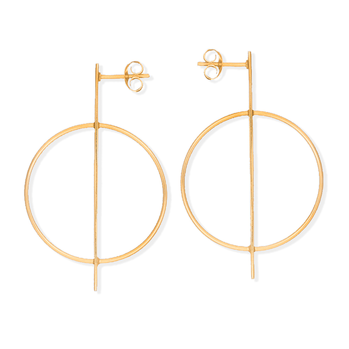 Aros De Plata Con Baño de Oro Circulo Áureo 1