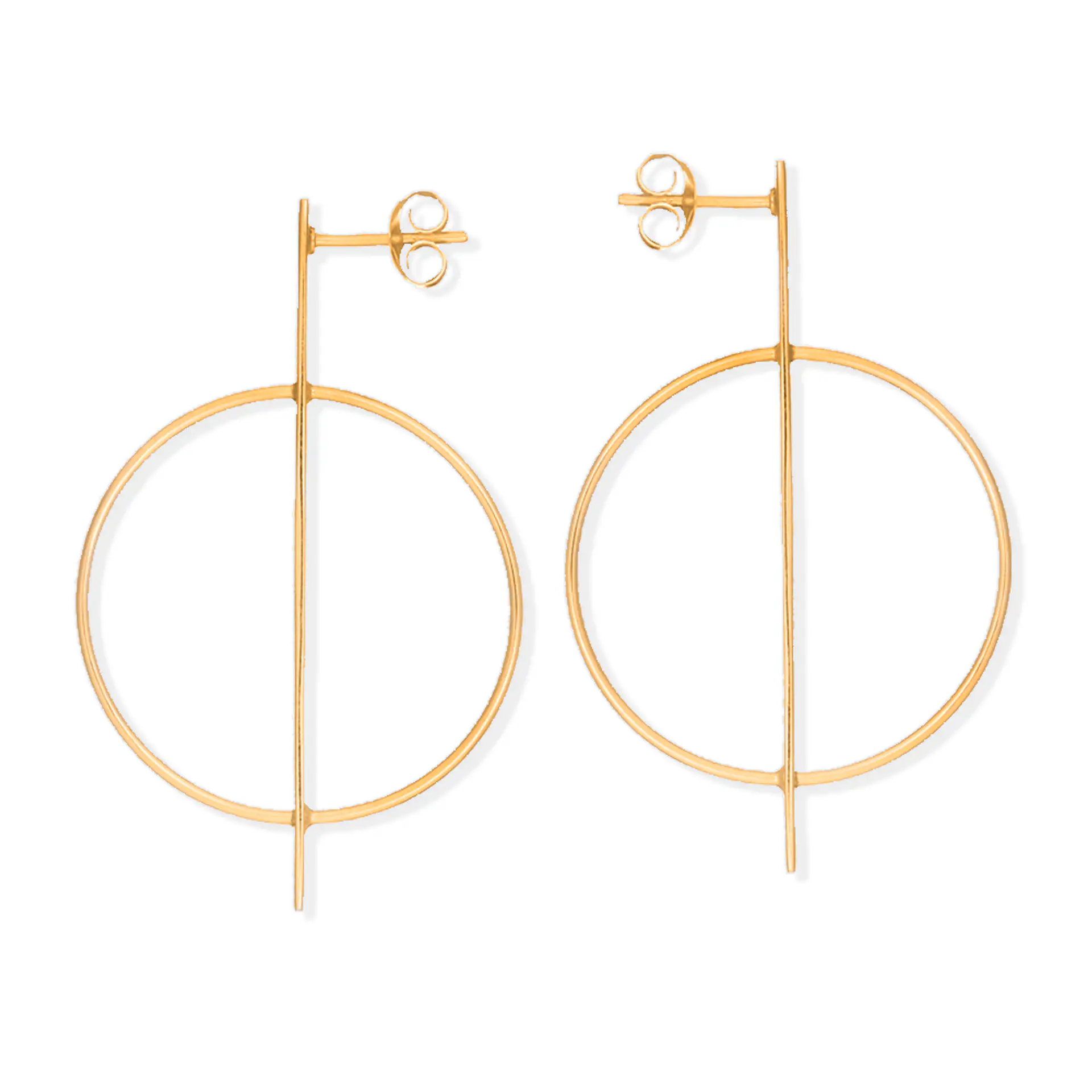 Aros De Plata Con Baño de Oro Circulo Áureo 1